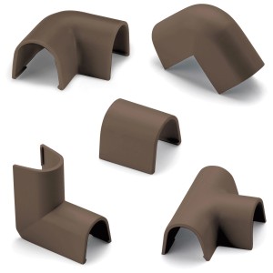 Raccords pour goulottes Cablefix, marron, 10 mm, lot de 10 pièces avec divers raccords.