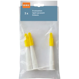 OBI punte di ricambio, 3 pezzi per cartucce di silicone, giallo/bianco.