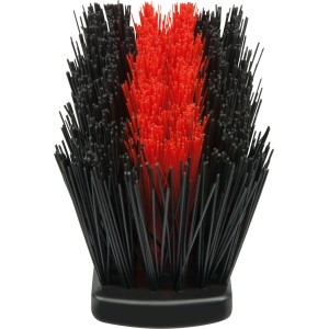 Tête de balai de rue LUX Professional 2en1 Elaston, 40 cm, avec des poils noirs et rouges.