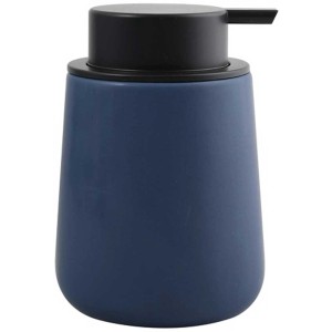 Dunkelblauer MSV Seifenspender Maonie aus Keramik, 300 ml Fassungsvermögen.