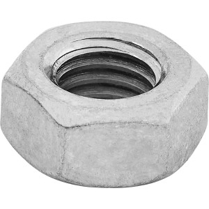 Gros plan : écrou hexagonal LUX M8 zingué pour un maintien sûr, faisant partie d'un jeu de 100 pièces.