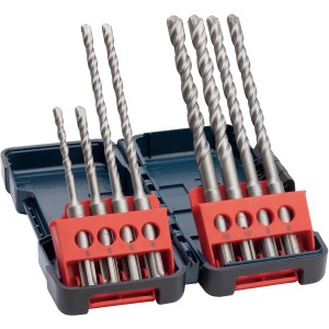 Set di punte per martello perforatore Bosch SDS Plus-3, 8 pezzi, in scatola, misure Ø 5-10 mm.