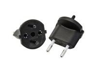 Fixadapter Typ 11 / Schuko 2-polig Schwarz Fixadapter Typ 11 / Schuko 2-polig Schwarz