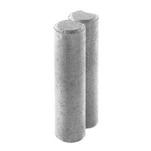 Élément gris Kann Rundpalisaden 2 pièces (25x10x6cm) pour bordures de parterres et aménagement de jardin.