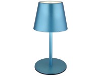 Globo LED-Akku-Tischleuchte Vannie I Metall Blau Ø 11,5 cm / Höhe 36 cm