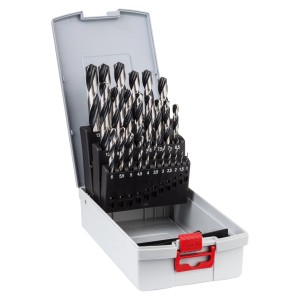Jeu de forets hélicoïdaux Bosch PointTeQ, 25 pièces, Ø 1-13 mm en coffret.