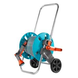 Gardena AquaRoll S set carrello avvolgitubo con tubo, lancia e accessori.