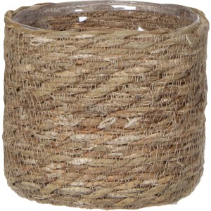 Cesto Atlantic Mica Decorations Ø 14 cm marrone chiaro, ideale come portavaso per interni.