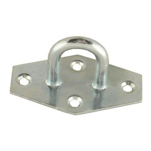 Piastra ad occhiello zincata, 57x35mm, esagonale, per funi e catene, della categoria accessori in acciaio inox.