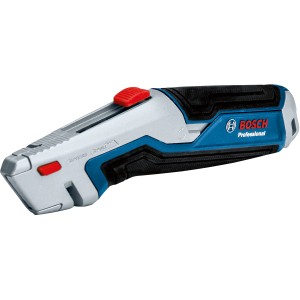 Cutter universel Bosch Professional avec lame rétractable et manche bleu et noir.