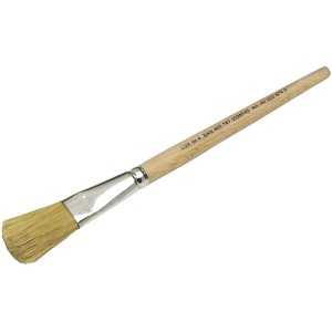 Pennello per ritocchi LUX misura 4 con setole naturali e manico in legno per lavori di verniciatura.