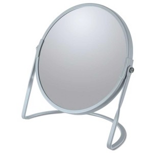 Specchio cosmetico Spirella Akira, blu ghiaccio opaco, girevole con ingrandimento.