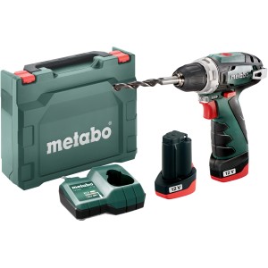 Visseuse-perceuse sans fil Metabo PowerMaxx BS Basic avec 2 batteries, chargeur et coffret.