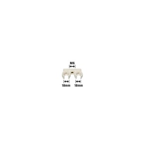Clip doppio per tubi, Ø 18 mm, set da 10, in plastica, con filettatura M6 per due tubi.