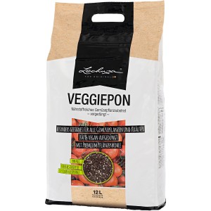 Substrat de culture Lechuza Veggiepon, 12 litres, pour légumes et fruits. Sans tourbe et végan.