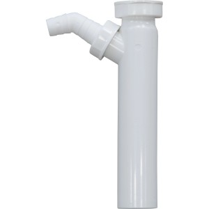 Tube réglable blanc (38,9 mm) pour rallonge de siphon avec dérivation pour lavabo, longueur 20 cm.
