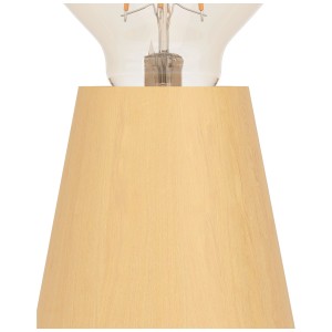 Lampada da tavolo in legno Eglo Asby, color naturale. Lampada da tavolo di design con lampadina a vista.