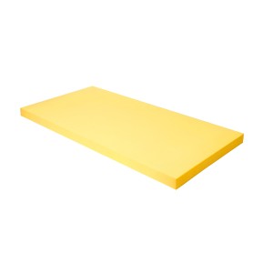 Pannello in schiuma gialla 2000x1000x100 mm per materassi, imbottiture e isolamento acustico.