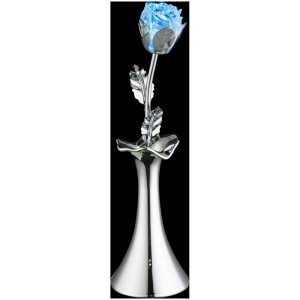 Lampe de table LED Globo chromée en forme de vase avec changement de couleur RGB, hauteur 29 cm.