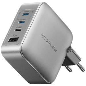 Chargeur EcoFlow Rapid Pro, 140W, avec ports USB-C et USB-A.