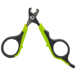 Tagliaunghie Trixie, grigio-verde, 8 cm, per la cura di piccoli animali. Lama in acciaio inox, manico in plastica con inserto in gomma.