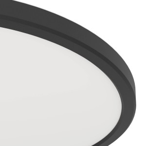 Plafonnier LED noir Eglo Expert Minerario, Ø 30 cm, adapté aux pièces humides.
