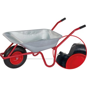 Carriola Pro-Bau-Tec, zincata, 85 l, portata 160 kg, ruota antiforatura.