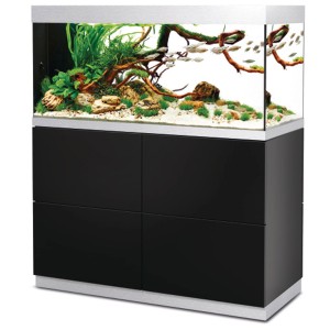 Oase Highline Optiwhite 300 Noir, séparateur de pièce aquarium avec poissons et plantes.