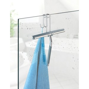 Wenko tergivetro bagno Cave in acciaio inox con supporto su parete doccia.