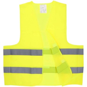 Gilet di sicurezza giallo Cartrend EN ISO 20471 con strisce riflettenti.