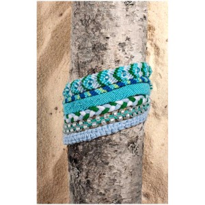 Set di braccialetti dell'amicizia Glorex in cotone color pastello (8 pezzi).