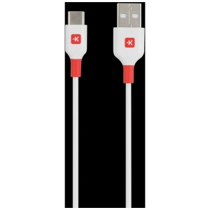 Cavo Skross da USB-A a USB-C bianco, lunghezza 2 m, per computer e multimedia.