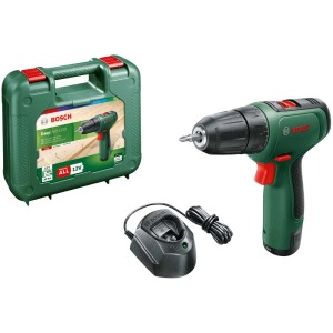 Avvitatore a batteria Bosch EasyDrill 1200 con batteria, caricabatterie e valigetta.
