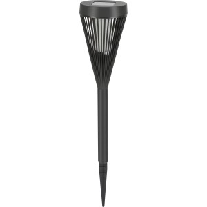 Torche solaire LED à planter, Ø 10x38cm, pour éclairage extérieur d'ambiance.