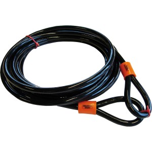 Câble de sécurité Burg Wächter 750 500, câble en acier de 5 m avec œillets et revêtement plastique.