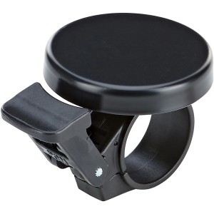 Campanello per bici Prophete nero minimalista con corpo sonoro in acciaio.