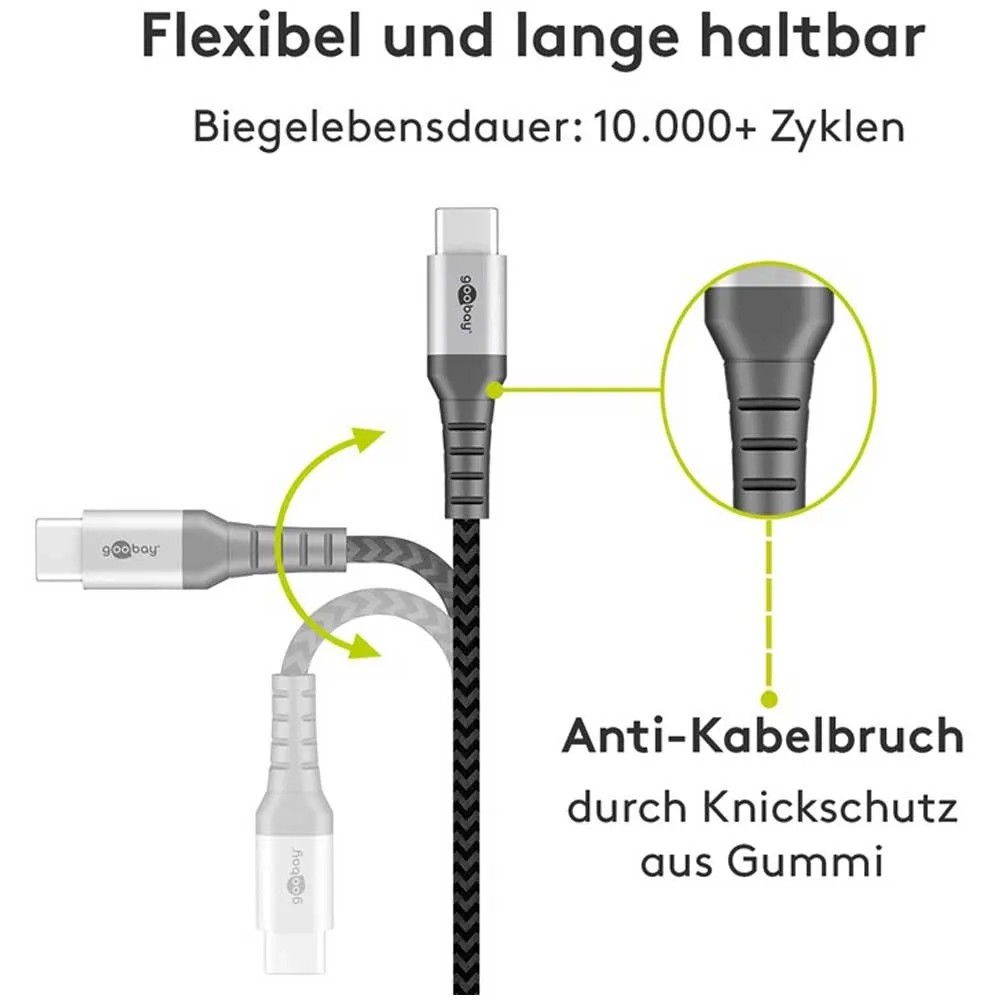 Cavo Goobay USB-C A USB-A 0,2 M - Nero, Ricarica Rapida 4,5W E Sincronizzazione Dati 5 Gbit/s - 3