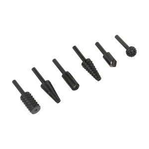 Set aus LUX Profilraspeln in verschiedenen Formen für Holz, inklusive Kugelform.