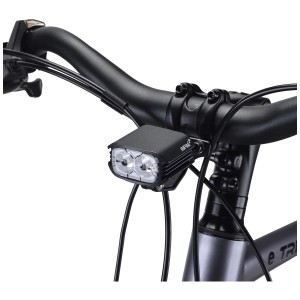 Infini E-Bike Phare avant Lumens LED, aluminium, blanc, monté sur le guidon.