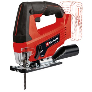 Scie sauteuse sans fil Einhell TC-JS 18 Li du kit TE-TK 18/3, rouge/noir, avec lame.