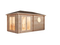 FinnTherm Gartensauna Pori-70 Naturbelassen 495 cm x 254 cm Wandstärke 70 mm FinnTherm Gartensauna Pori-70 Naturbelassen 495 cm x 254 cm Wandstärke 70 mm