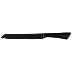 Coltello da pane Ace nero con lama seghettata da 19,5 cm, per utensili da cucina.