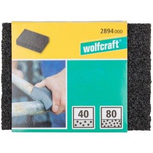Blocco abrasivo Wolfcraft grana 40/80 per legno, metallo e plastica.