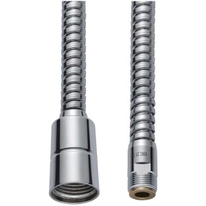 Tubo estraibile KWC Domo New, acciaio inox cromato, 140 cm per rubinetti cucina.
