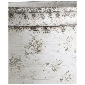 Dettaglio: Vaso per piante Gartec Round Toscana color crema, Ø 58 cm, con superficie rustica.