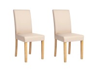 Beliani Chaise de salle à manger Broadway simili cuir Beige 2 pcs
