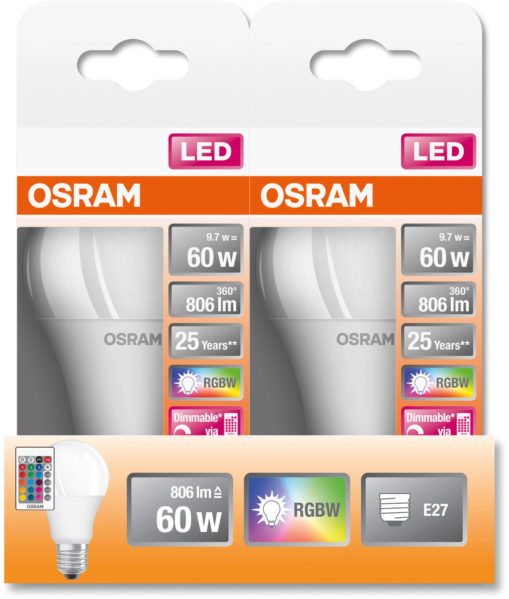 REMOTE CONTROL RGBW A60 9.7W LED Lampe bequem online bestellen 