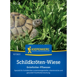 Kiepenkerl mélange pour tortues : Sachet de graines avec tortue dans le fourrage vert.