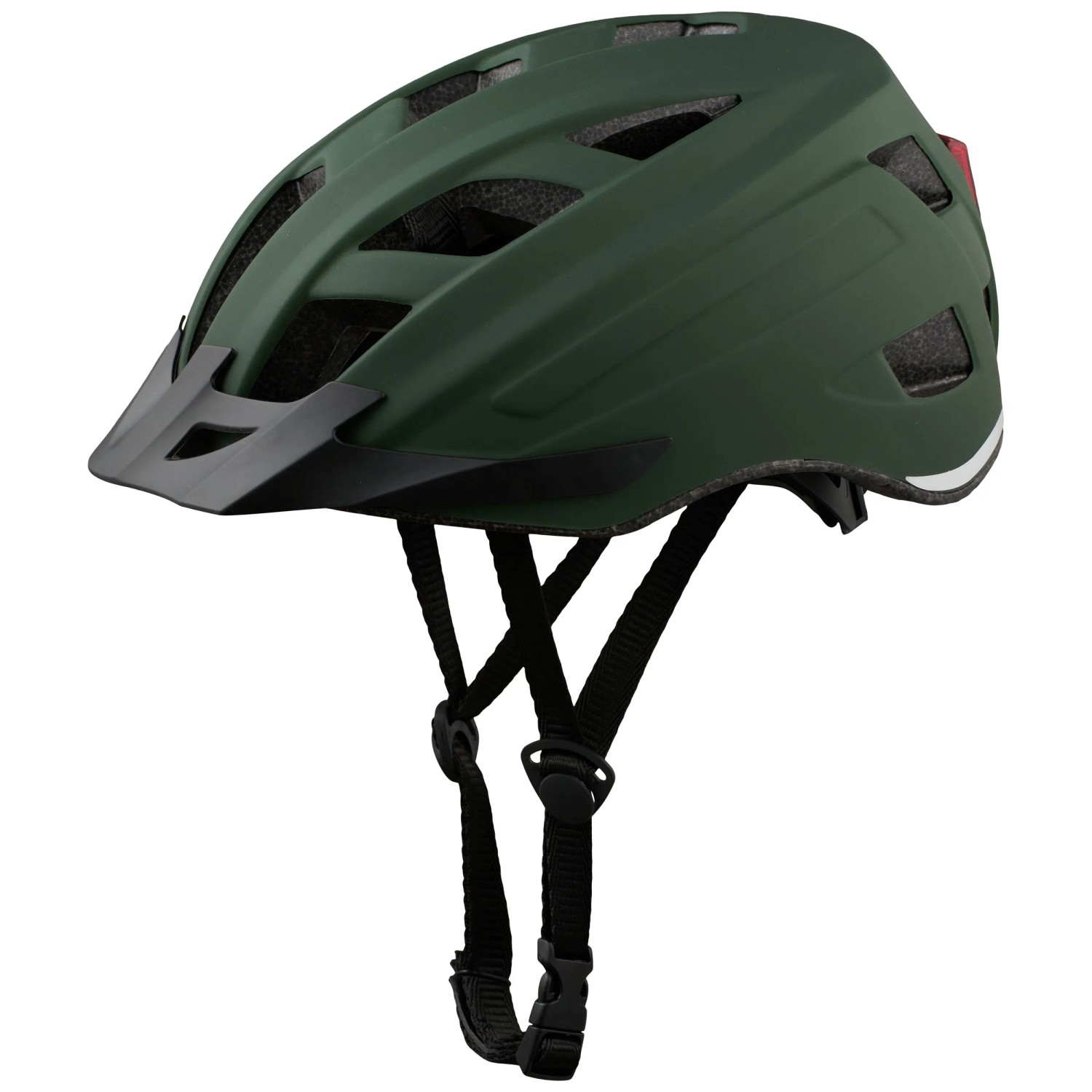 Urban Casco da bicicletta Verde scuro con luce taglia L