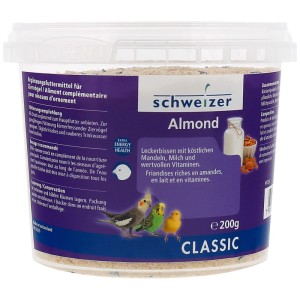 Eric Schweizer Dessert per uccelli Almond, 200g, alimento complementare con mandorle, latte e vitamine.